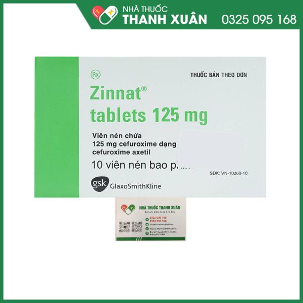 Zinnat tablets 125mg - Thuốc điều trị nhiễm khuẩn (1 vỉ x 10 viên)